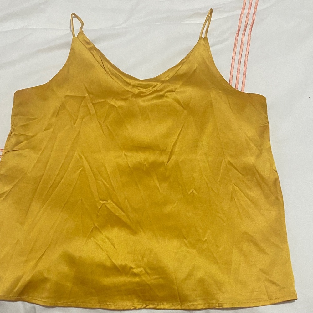 Elegant Gold Satin Cami Top